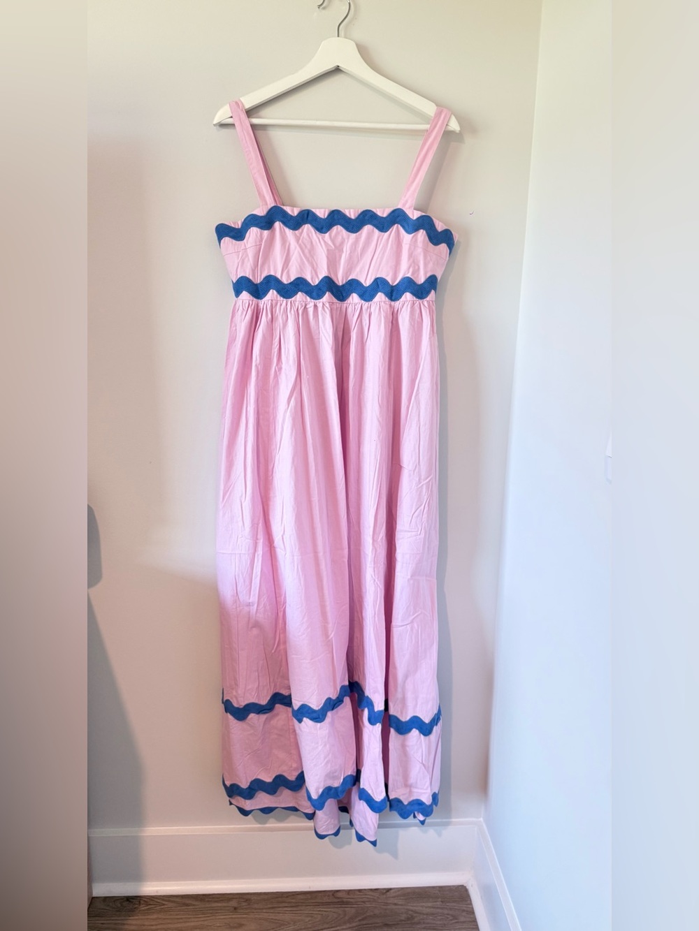 NWT PETAL & PUP Reece Rickrack Trim Midi Dress Vacation Travel Party Women L - Picture 5 of 15